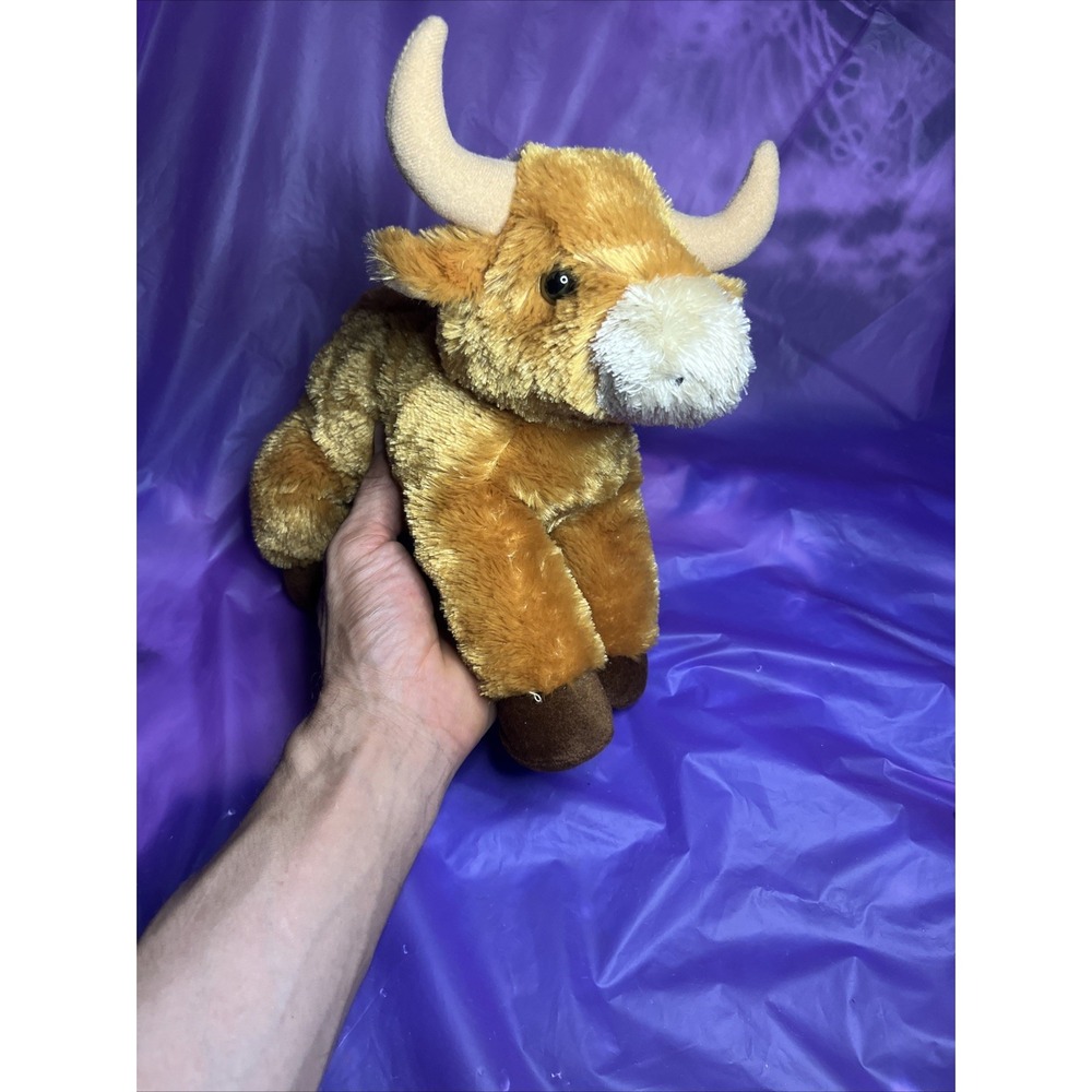 Aurora Mini Flopsie Steer Plush 8" Texas Longhorn Cow Bull Farm Animal Toro